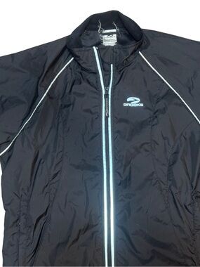 Brooks Black Windbreaker with Reflective Trim